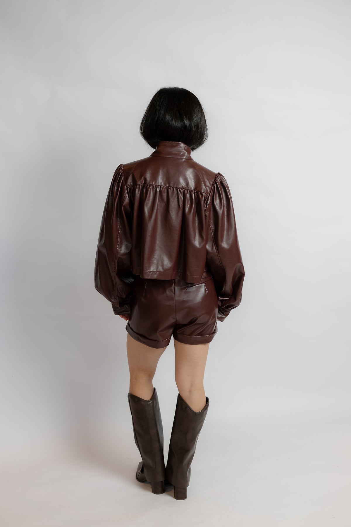District Crop Leather Jacket
