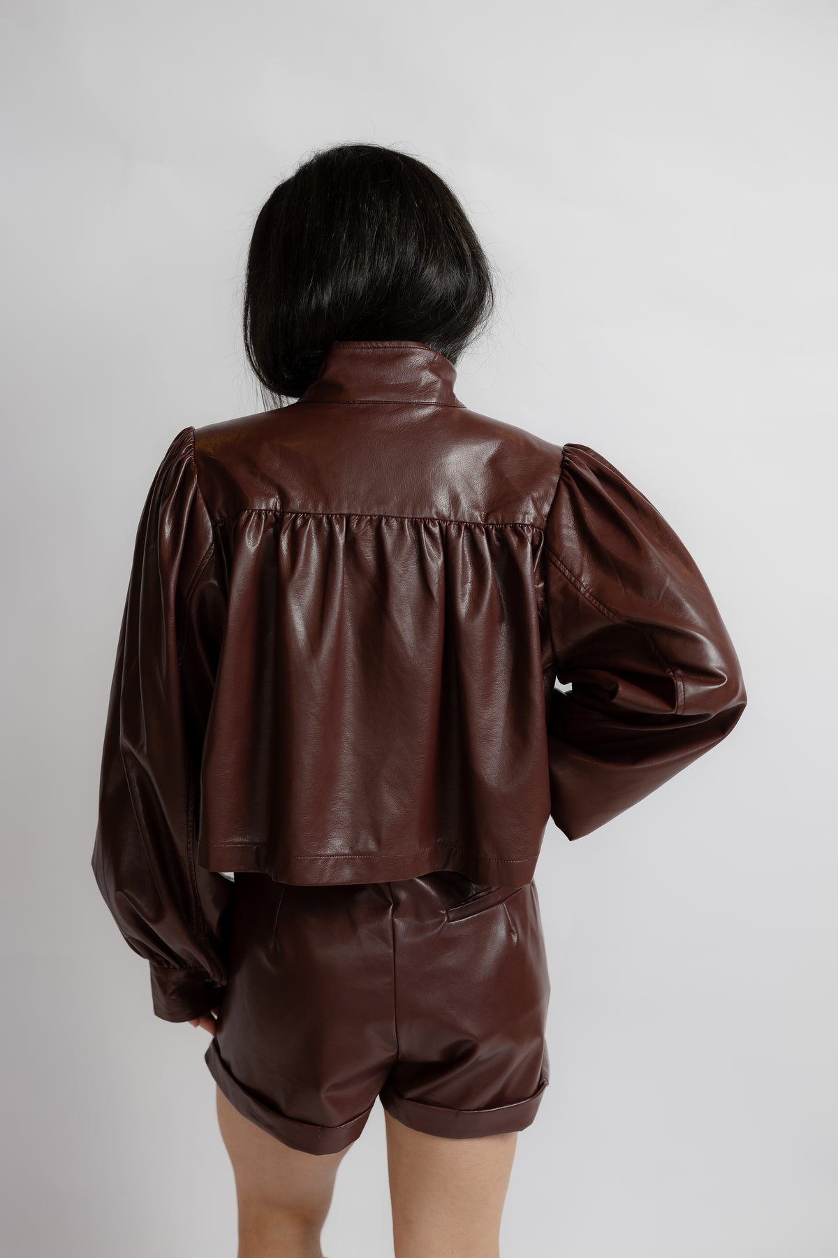 District Crop Leather Jacket