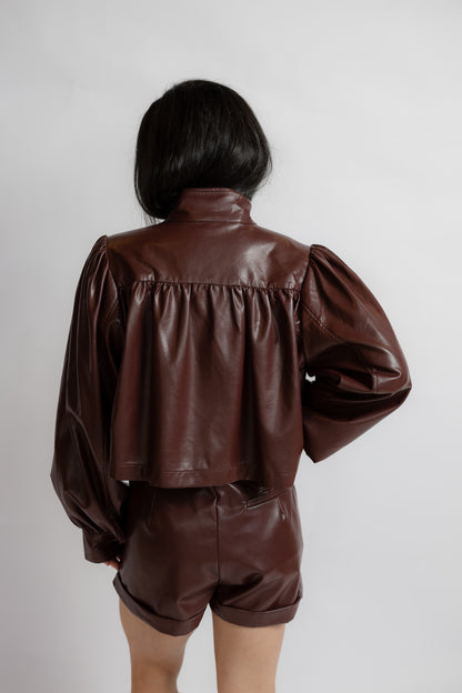 District Crop Leather Jacket