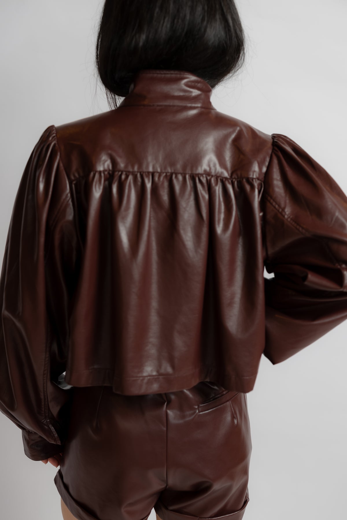 District Crop Leather Jacket