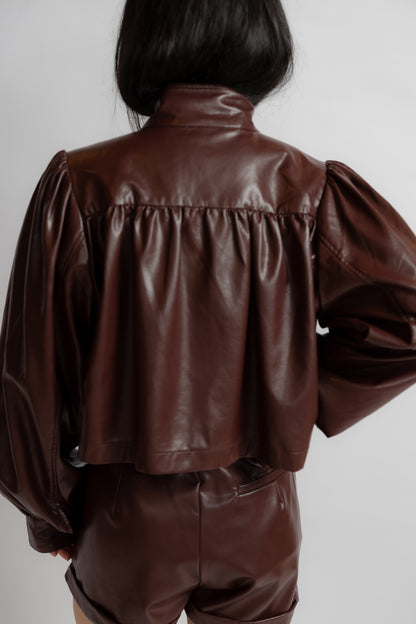 District Crop Leather Jacket