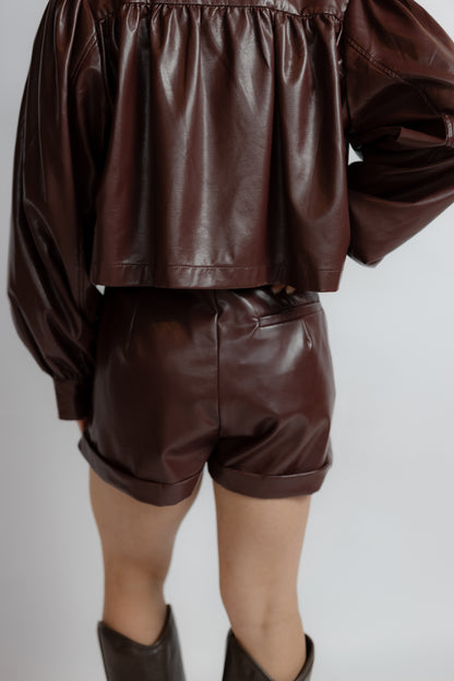 District Vegan Leather Shorts
