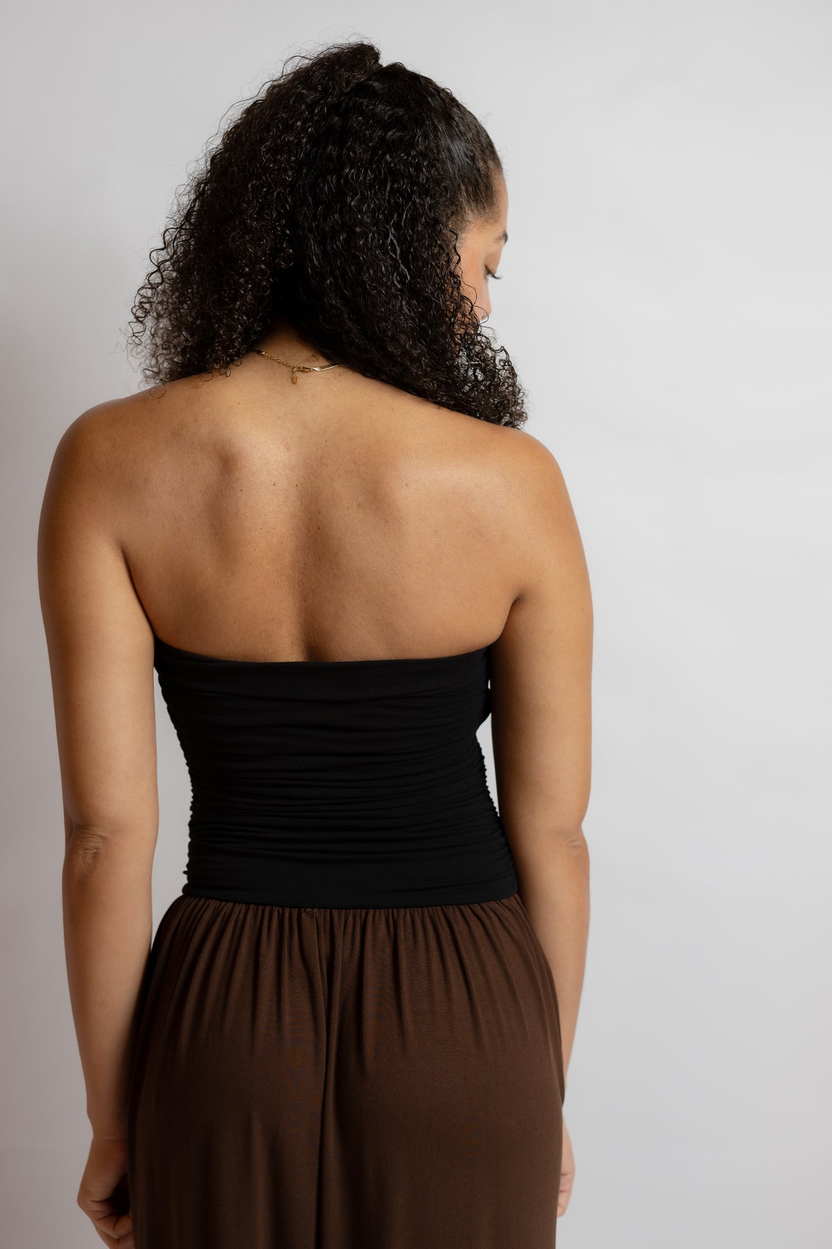 Hot Coffee Strapless Midi Dress