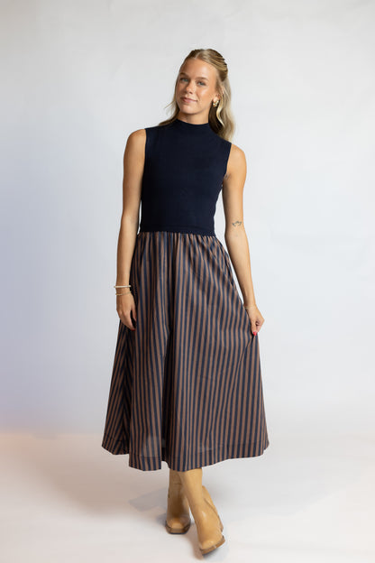 See The Way Striped Midi Dress