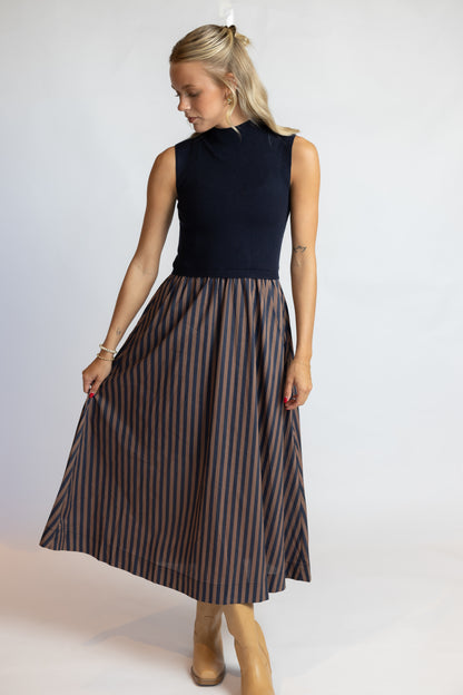 See The Way Striped Midi Dress