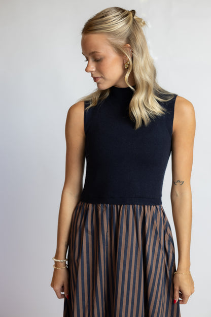 See The Way Striped Midi Dress
