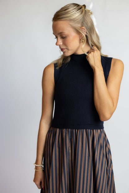 See The Way Striped Midi Dress