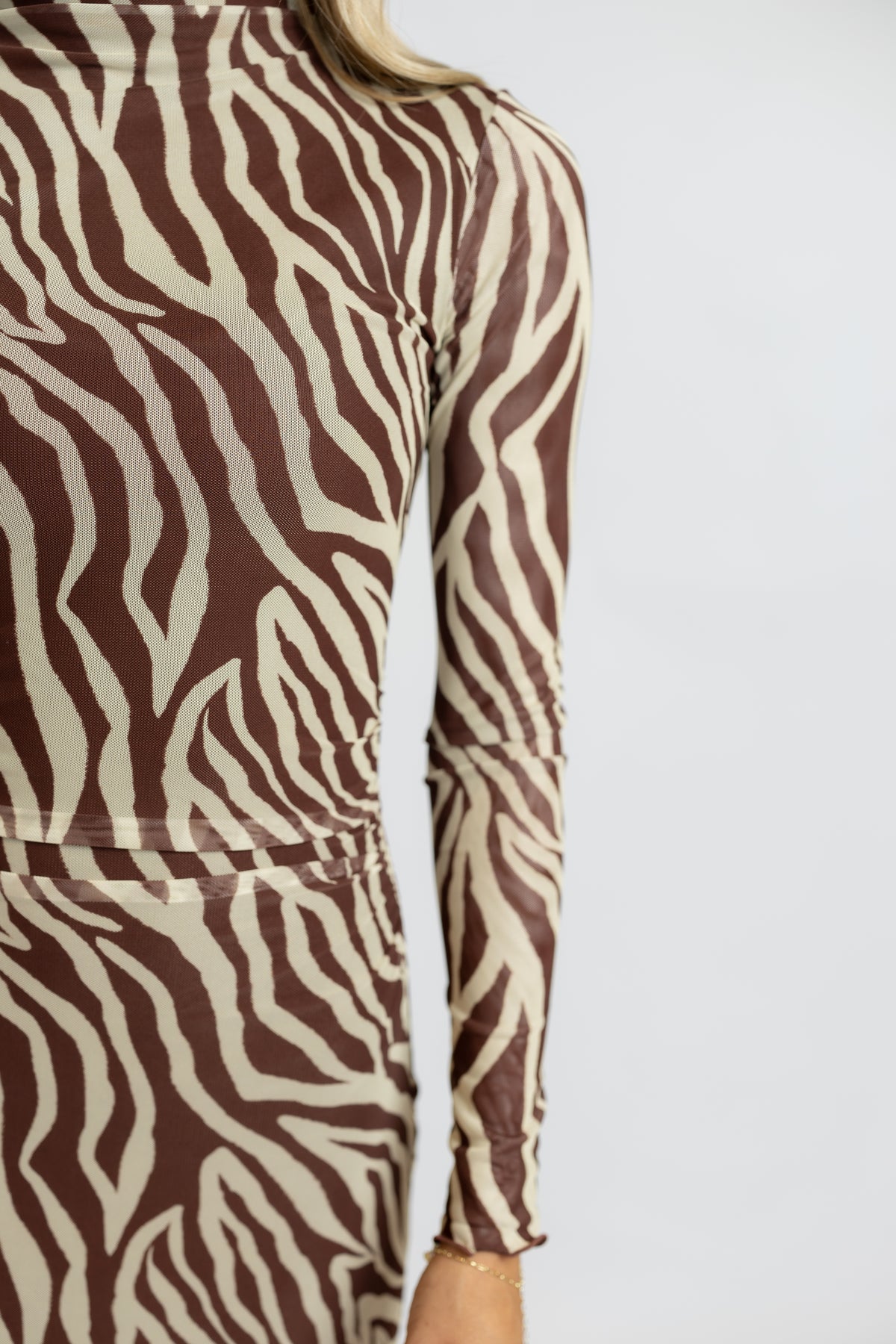 Sevilla Zebra Mesh Midi Dress