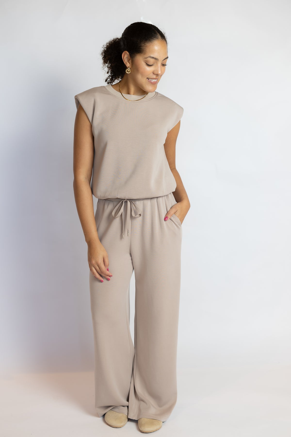 These Days Modal Wide Leg Pants Taupe