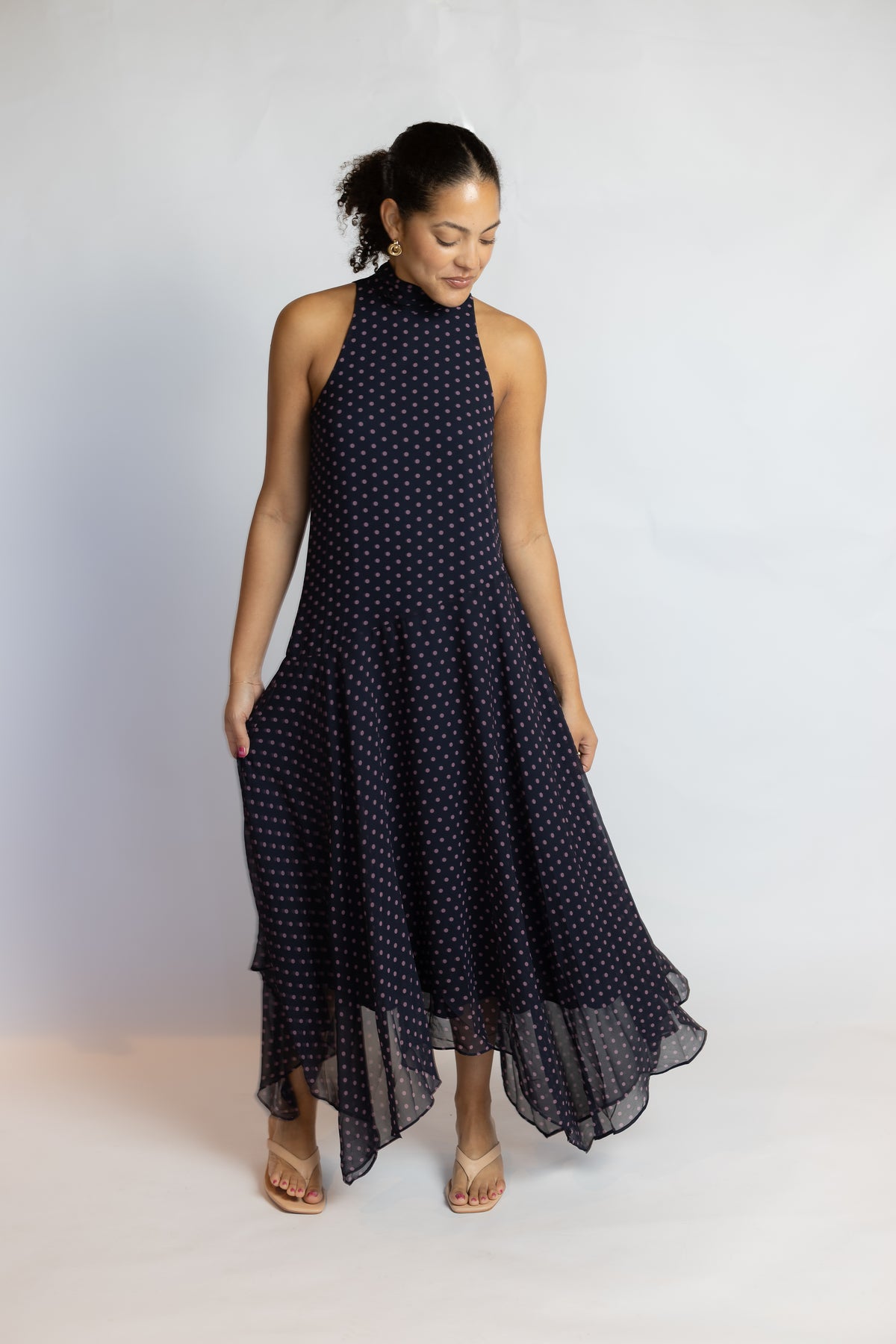 Tiana Polka Dot Maxi Dress