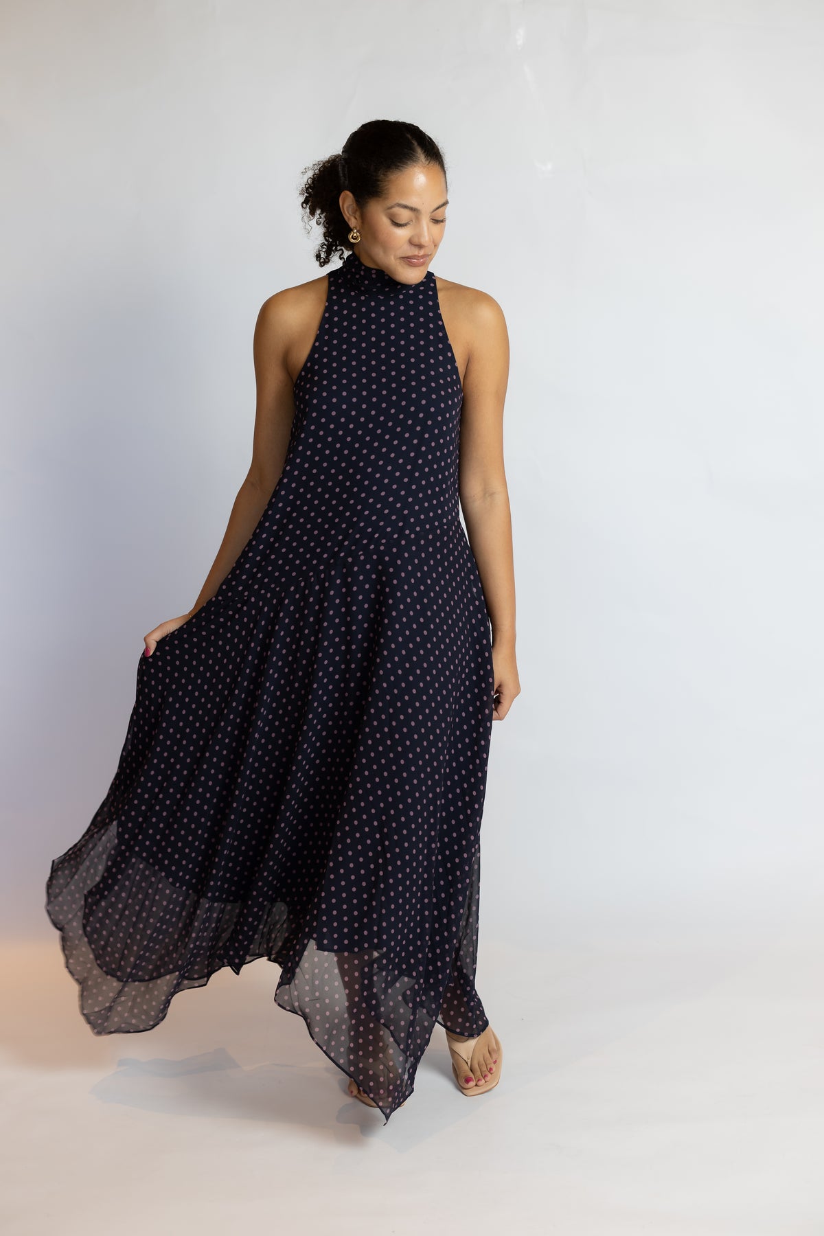 Tiana Polka Dot Maxi Dress