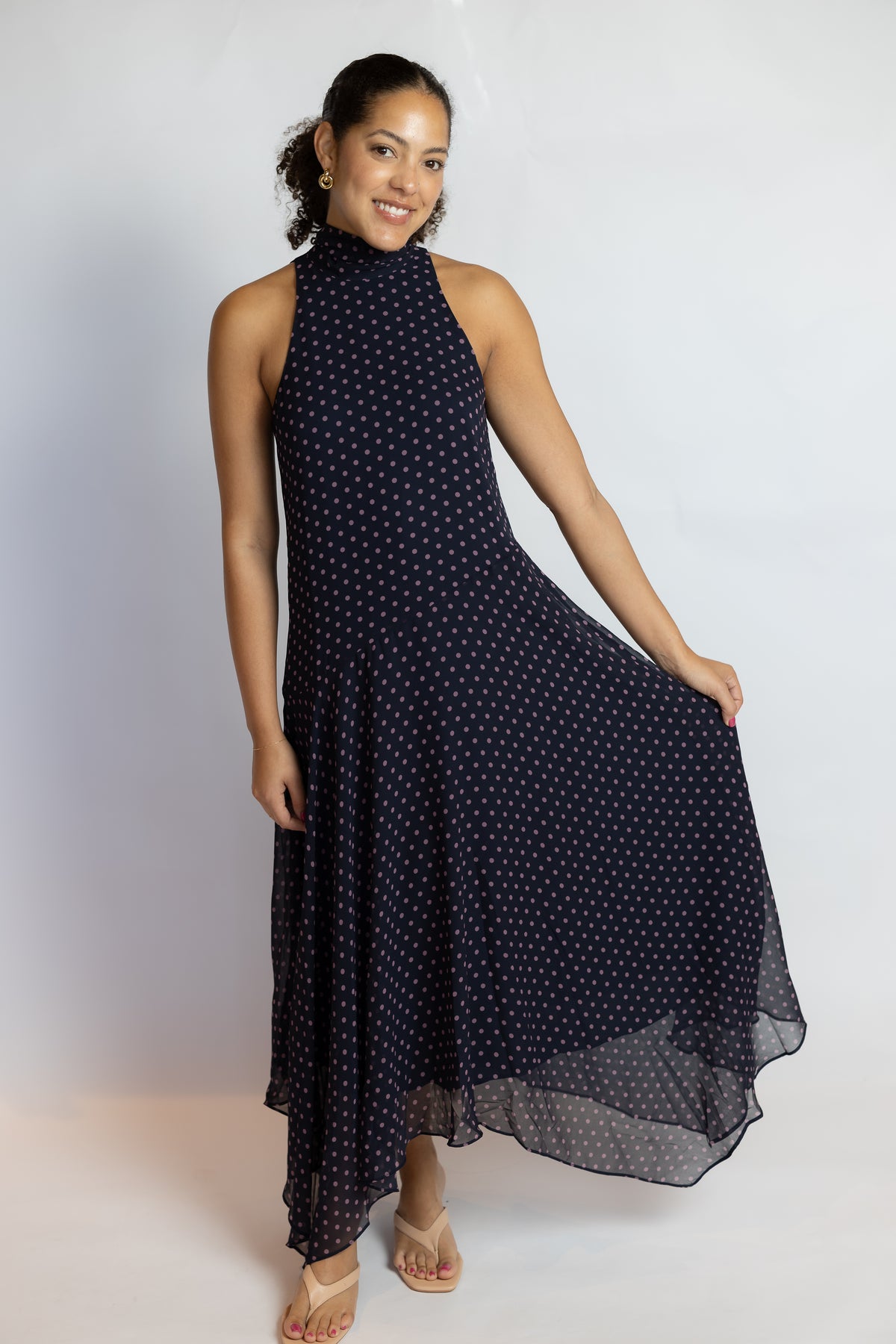 Tiana Polka Dot Maxi Dress