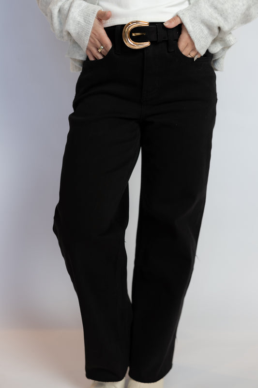 In The Middle Black Crop Jeans