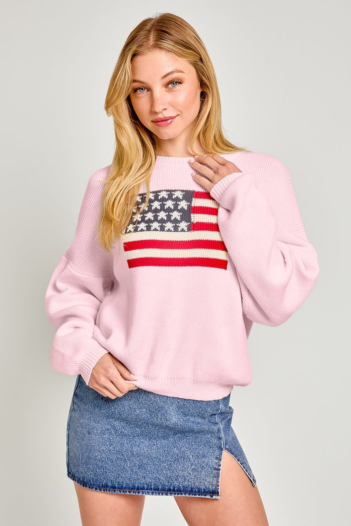 Porch Swing Flag Sweater Top