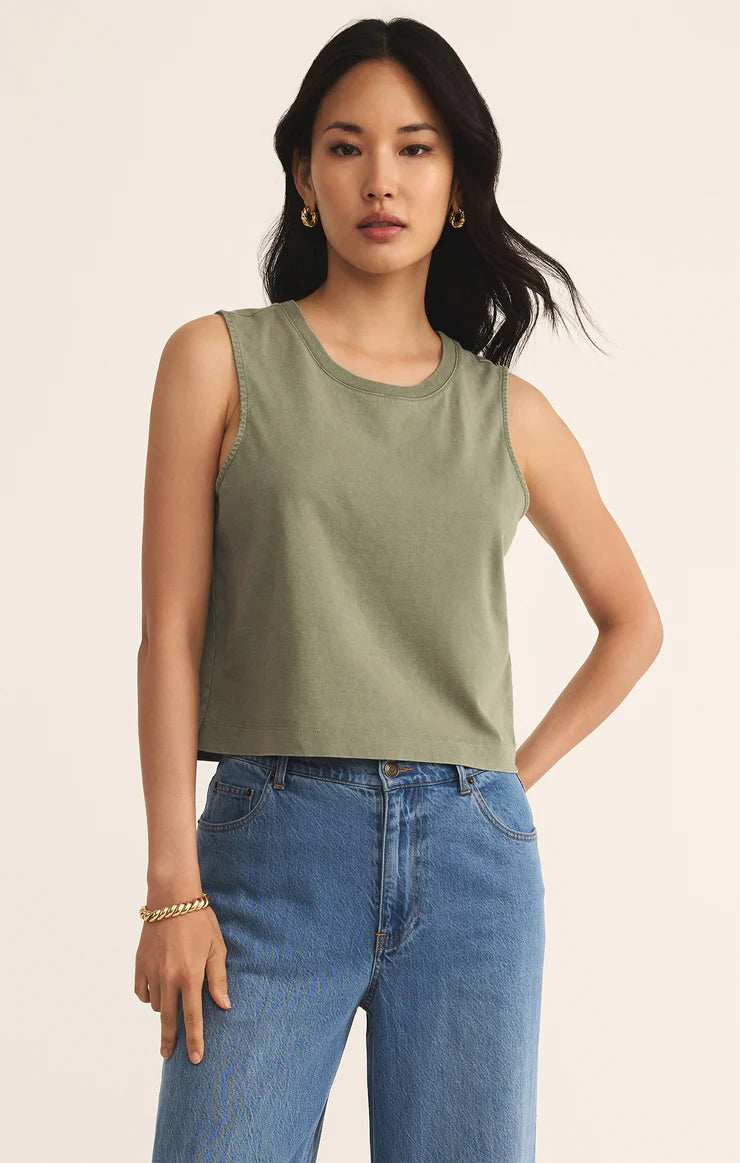 Sloane Jersey Muscle Tank Avocado