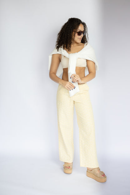 Ellie Striped Eyelet Pants