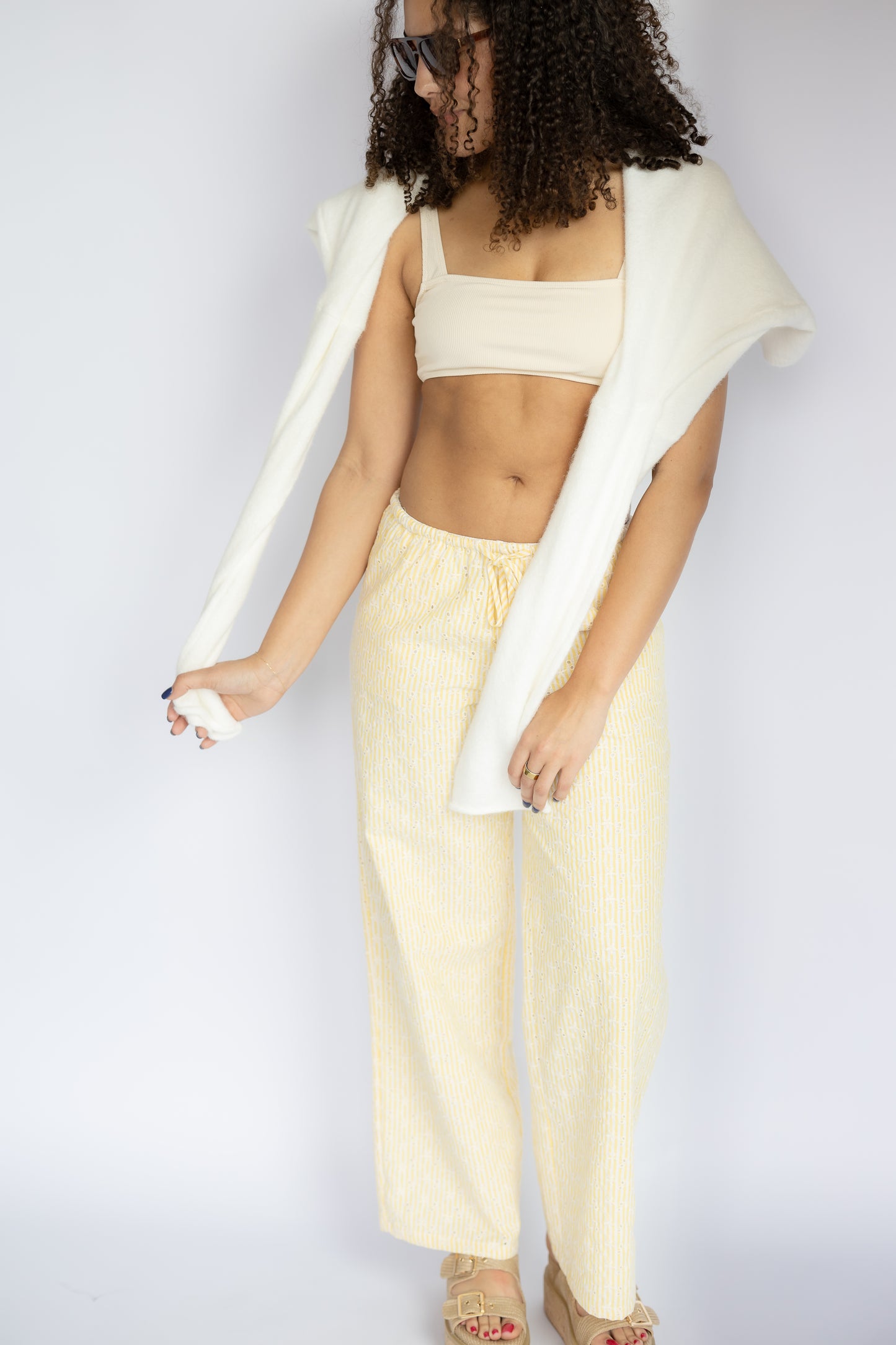 Ellie Striped Eyelet Pants
