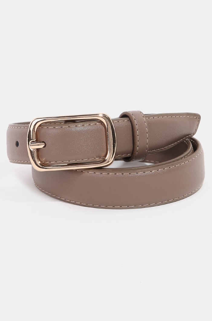 Ashley Leather Belt Grey Khaki
