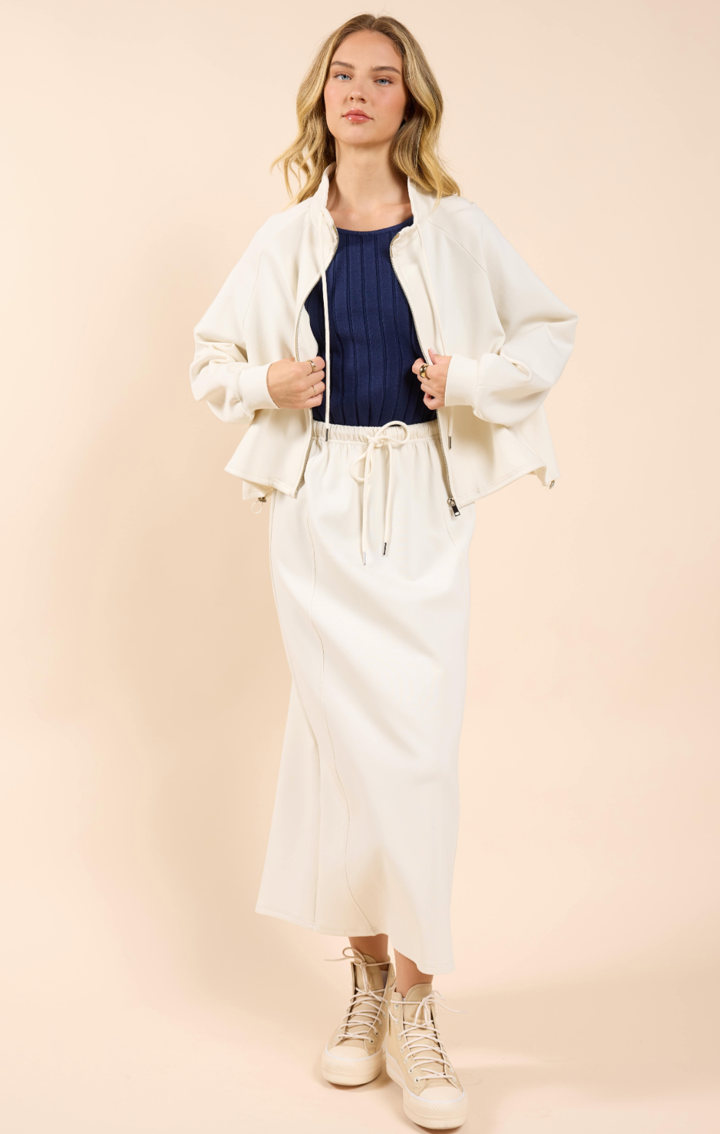 Lonestar Drawstring Midi Skirt