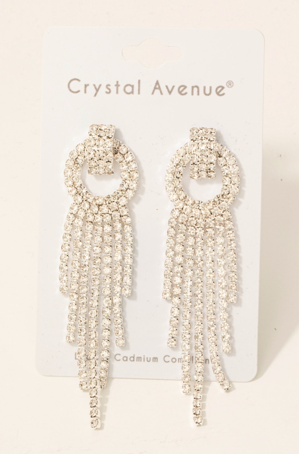 Push My Luck Rhinestone Earrings Silver