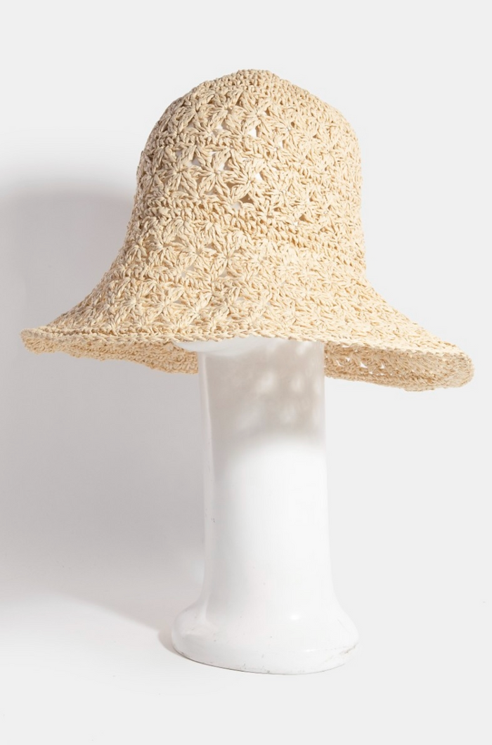 Dani Straw Bucket Hat Ivory