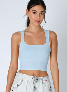 Sofia Square Neck Crop Blue