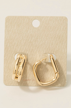 Load image into Gallery viewer, Billie Square Hoops Gold