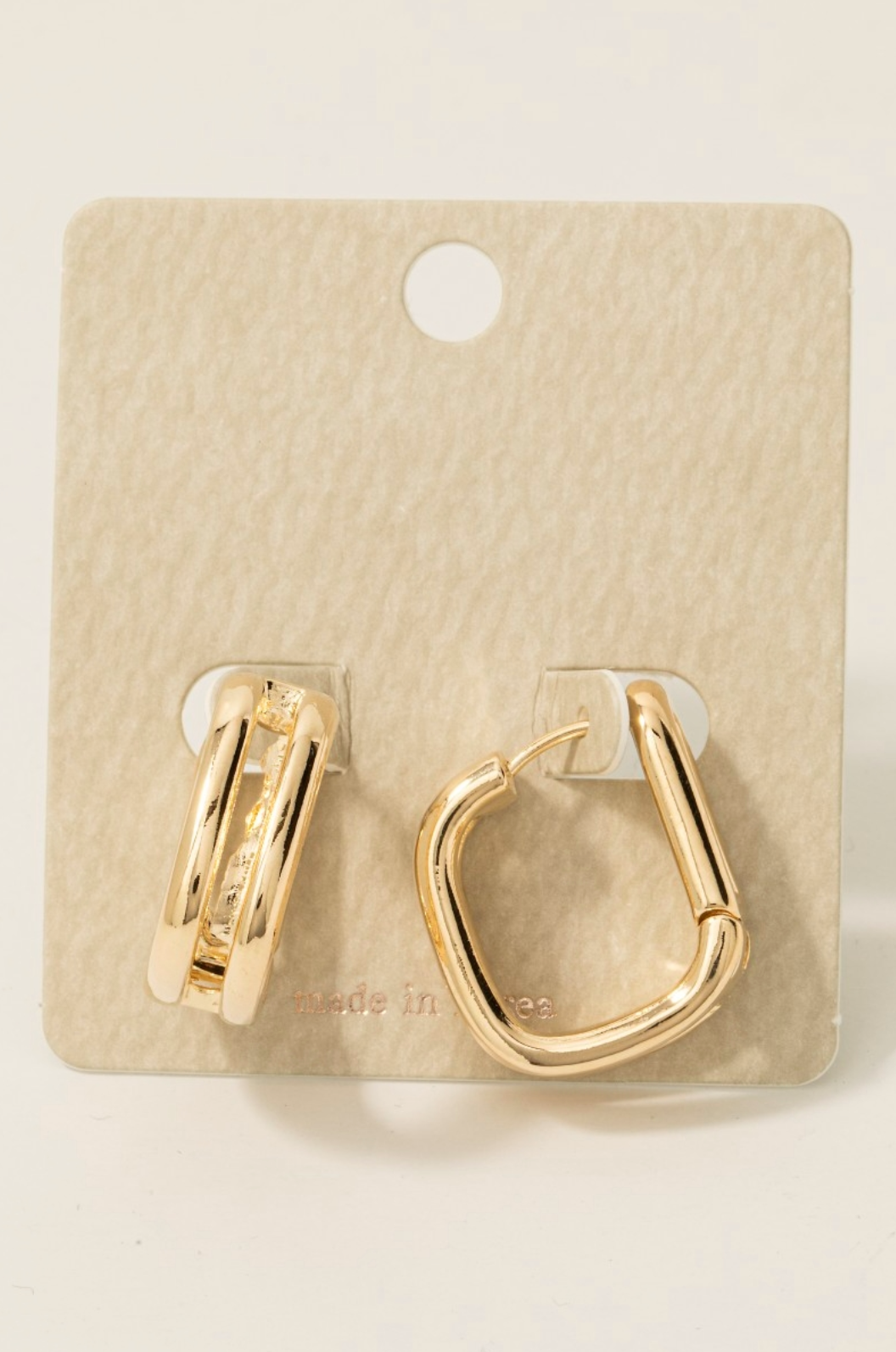 Billie Square Hoops Gold