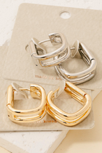Load image into Gallery viewer, Billie Square Hoops Silver