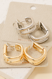 Billie Square Hoops Silver