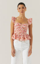 Load image into Gallery viewer, Baylin Floral Peplum Top