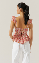 Load image into Gallery viewer, Baylin Floral Peplum Top