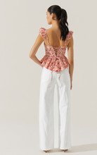 Load image into Gallery viewer, Baylin Floral Peplum Top