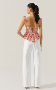 Baylin Floral Peplum Top