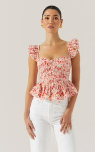 Baylin Floral Peplum Top