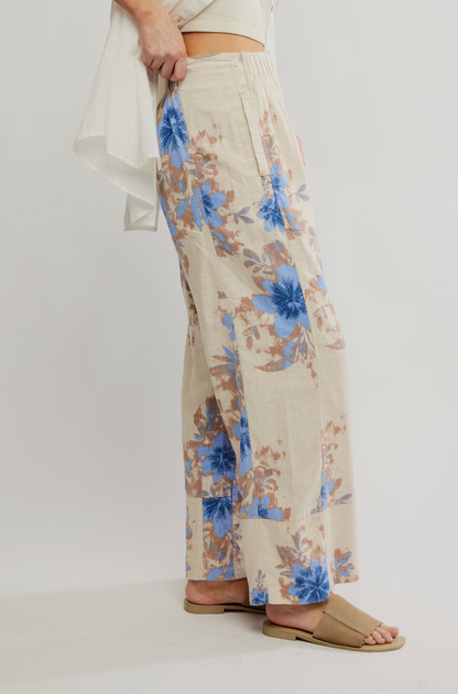 Day's End Linen Printed Pull-On Pants