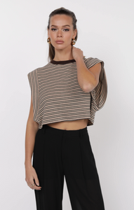 One And Only Stripe Crop Tee