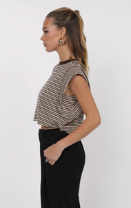 One And Only Stripe Crop Tee
