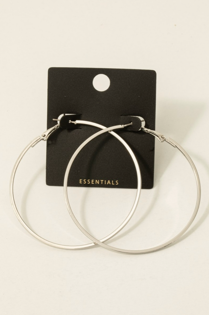 Latching On Hoop Earrings Silver