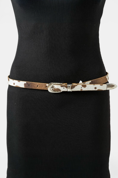 Cynthia Cow Hide Belt Brown