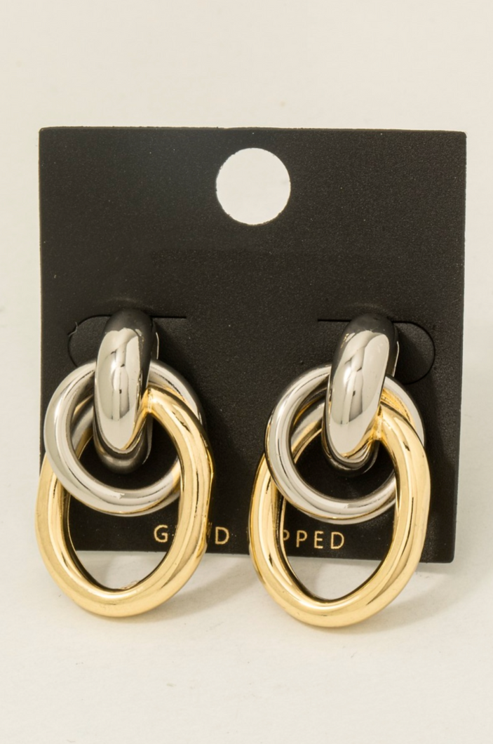 Sugar Coated Two Tone Earrings