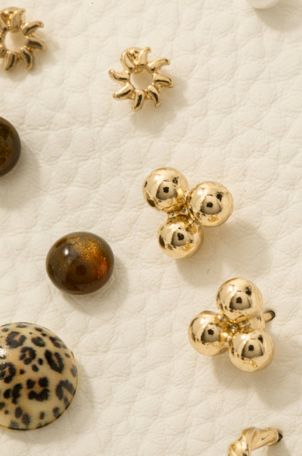 Clear Head Leopard Earrings Set