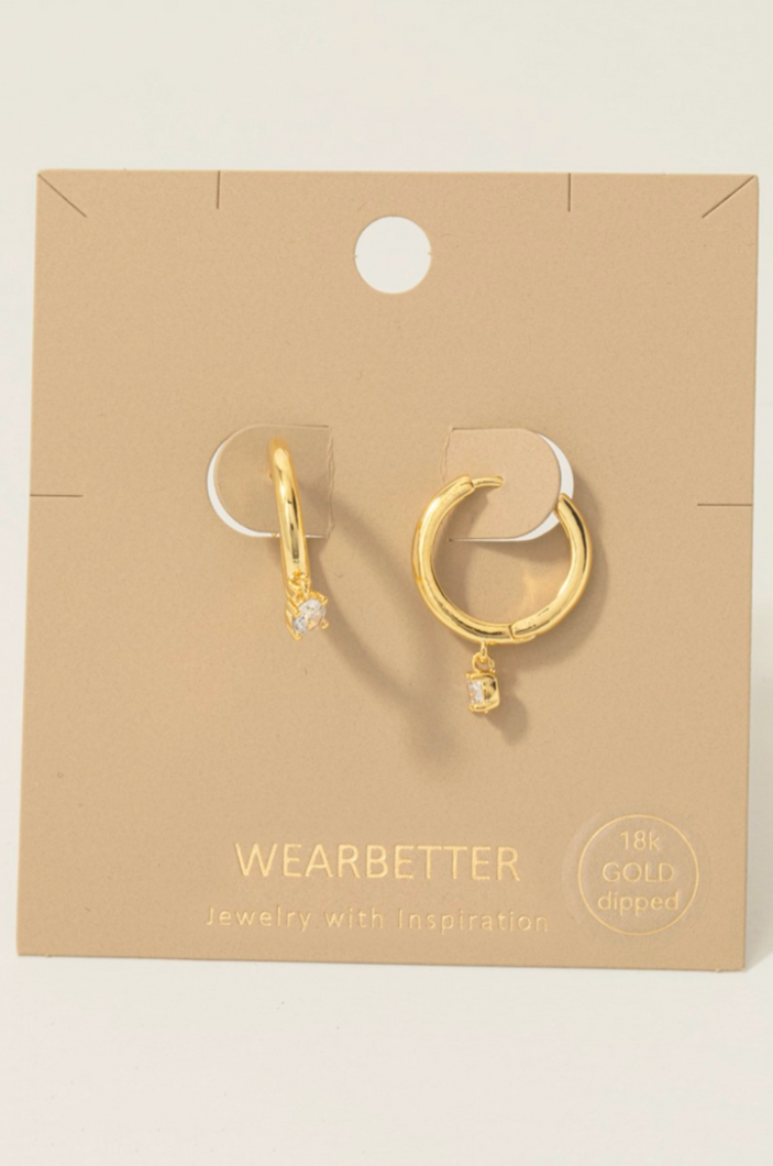 Think It Through Charm Hoops