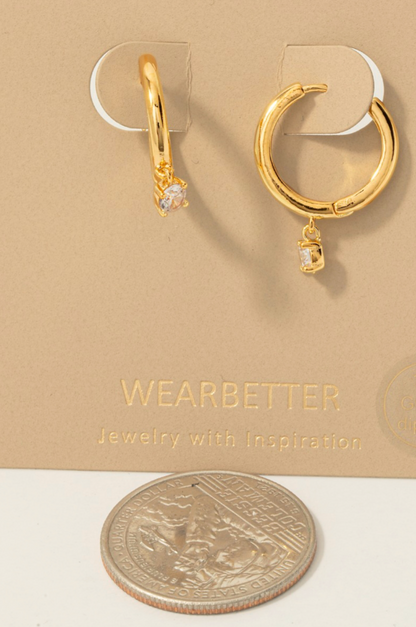 Think It Through Charm Hoops