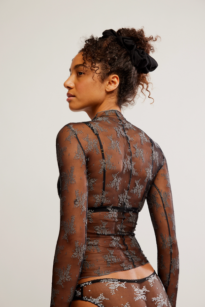 Two Tone Lady Lux Layering Top Thunderstorm