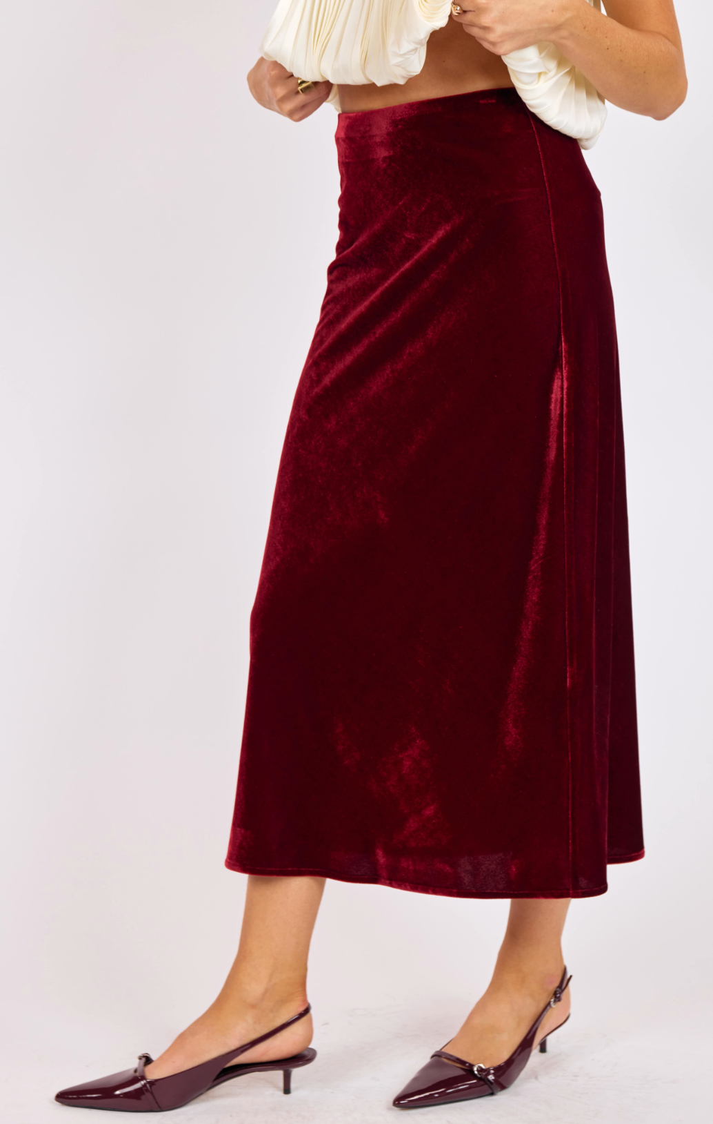 Twilight Spell Velvet Midi Skirt