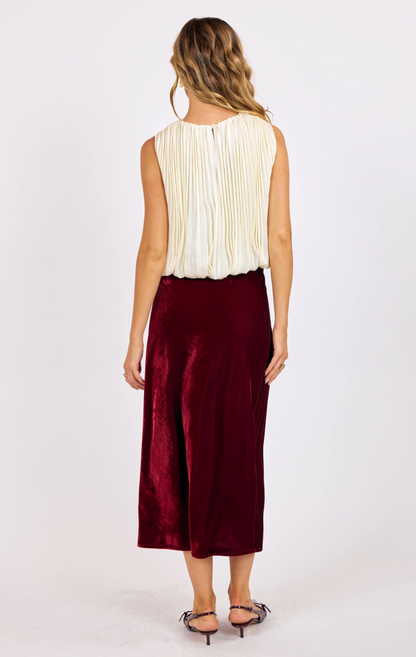 Twilight Spell Velvet Midi Skirt