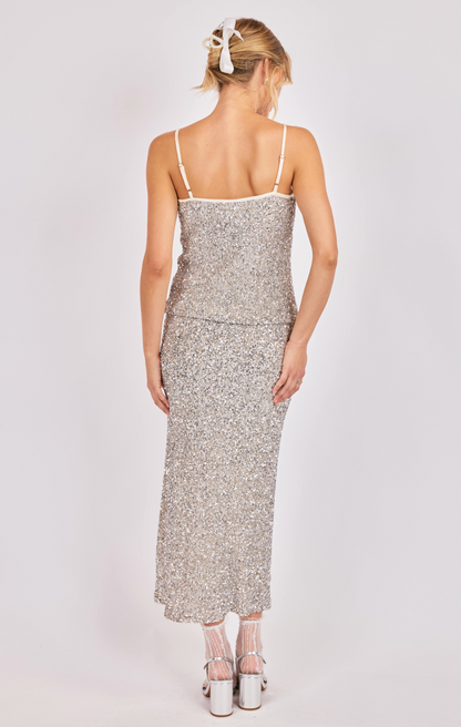 Luster Sequin Maxi Skirt