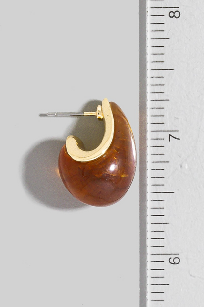 Gilded Resin Teardrop Earrings