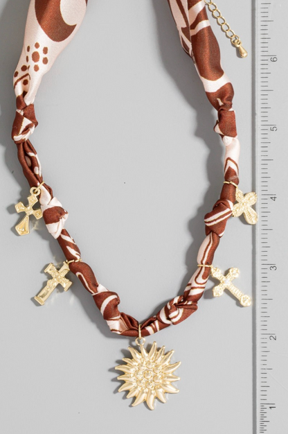 Soleil Cross Bandana Necklace